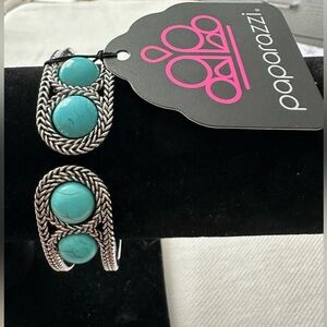 Paparazzi Turquoise and Silver Woven Bracelet